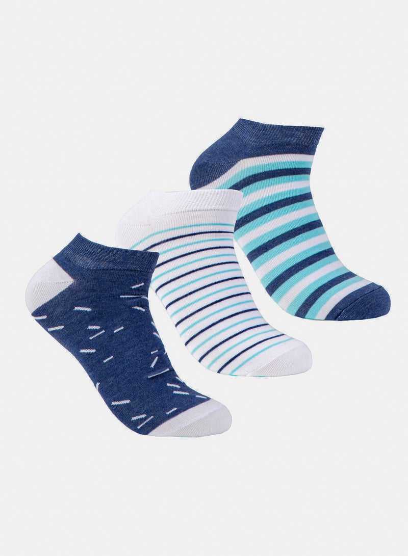 Odds Men's Pack of 3 Lycra Ankle Patterned Socks - Image 1